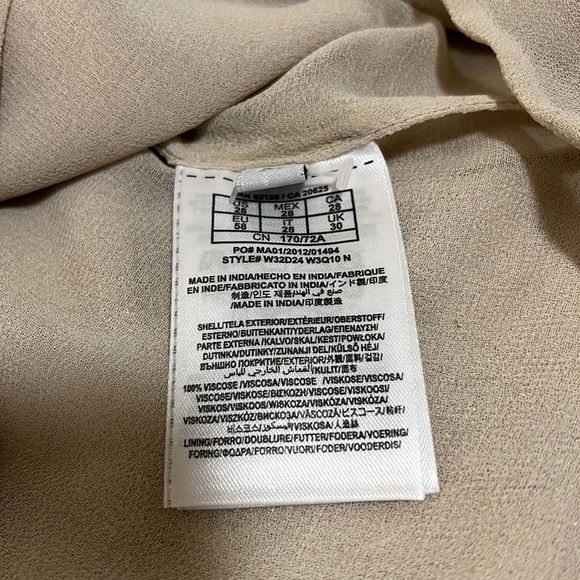 GUESS Mariel Sequined Taupe Blush Peach 28 S M Mini Skirt Lined Side Zipper - Picture 14 of 15